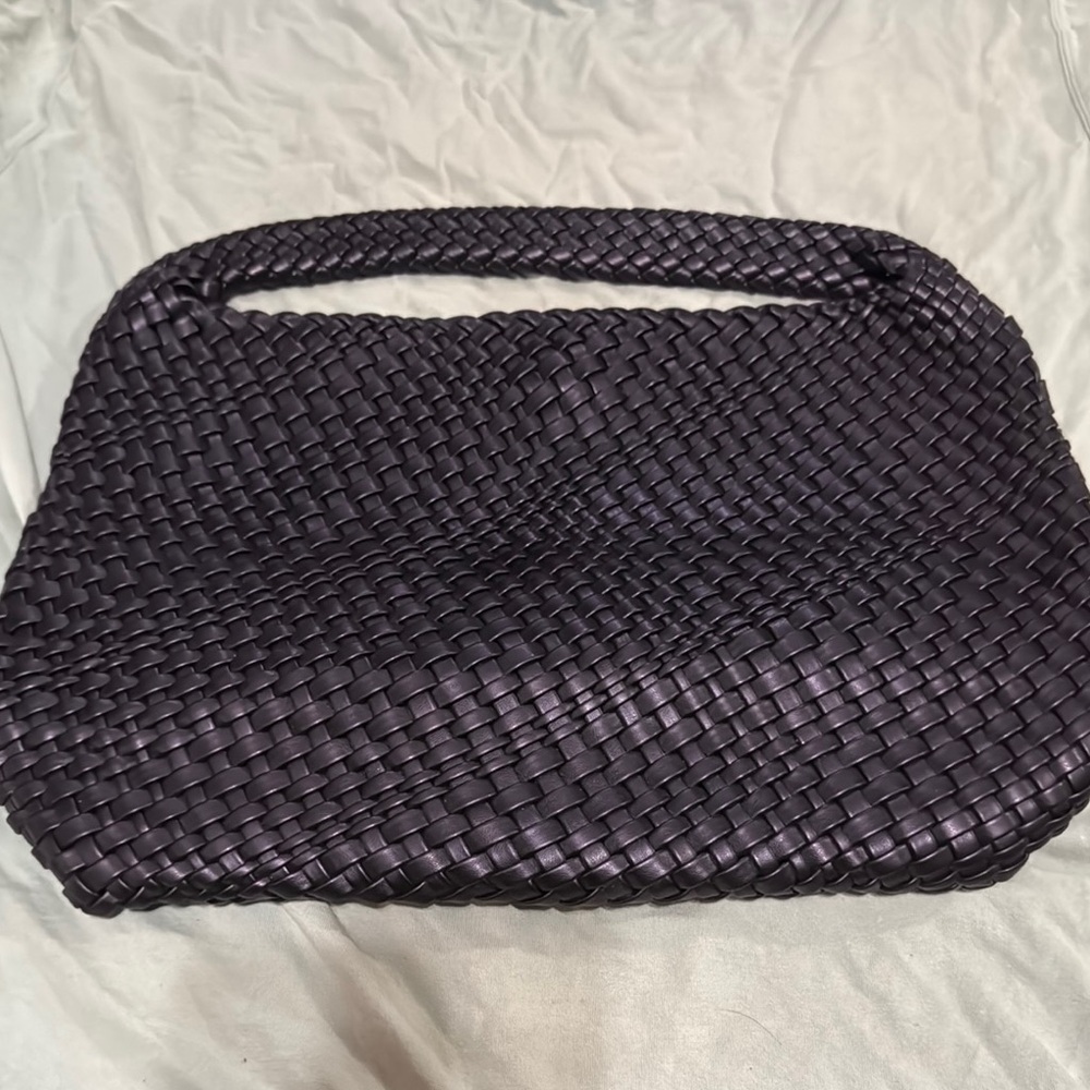 Elegant Black Woven Handbag